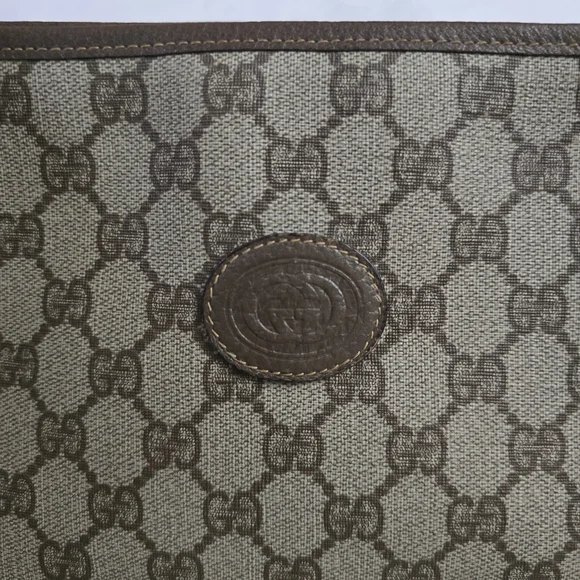 Gucci Brown Monogram Clutch Pouch Bag - Picture 2 of 15